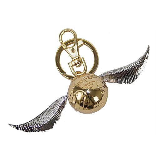 Porte-clés Harry Potter Snitch 3D finition or 13 cm aux détails ciselés