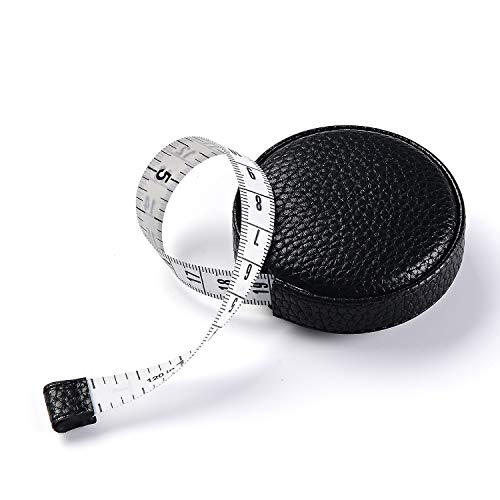 3M/120" Tape Measure Body Measuring Tape For Body Cloth Tape Measure For Sewing Fabric Tailors Medical Measurements Tape Dual Sided Leather Tape Measure Retractable (Black, 1 Pack) #TOP7