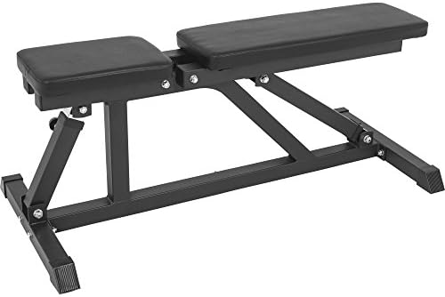 GORILLA SPORTS® Weight Bench - 7-Way Backrest and 4-Way Seat Adjustable, 119x56x48-117cm, Max. Load 200kg, Incline, Black / White - Sit Up Bench, Flat Bench, Fitness, Workout, Training, Gym