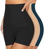 ZENUTA 2-3 Pack Anti Chafing Shorts Women, Seamless Slip Shorts for Under Dresses, Spandex Bike Shorts for Yoga Workout (Nude Black Blue, L), Large