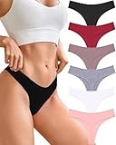 CUTE BYTE Cotton Thongs for Women Sexy Ladies Panties Breathable Stretch Hipster Cotton Underwear 6 Pack XS-XL