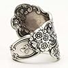 925 Sterling Silver Oxidized Spoon Ring Adjustable Ring Jewelry Gifts for Women #3