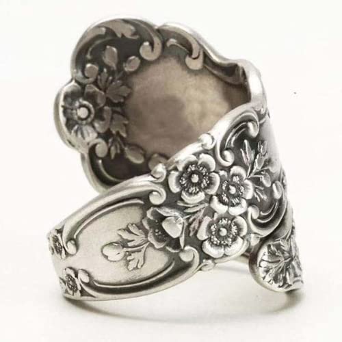 925 Sterling Silver Oxidized Spoon Ring Adjustable Ring Jewelry Gifts for Women4