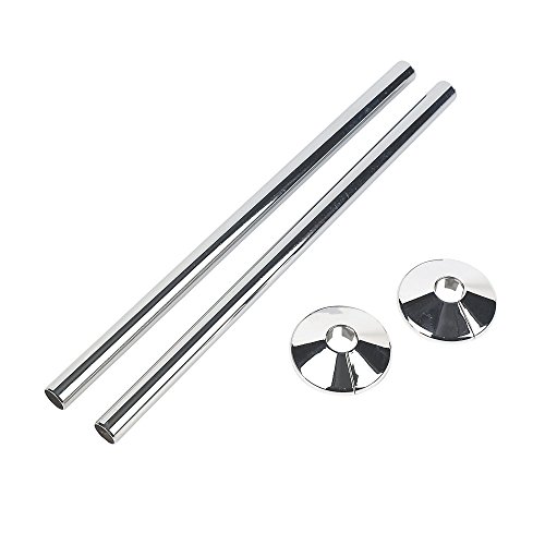 2 X 15mm X 300mm Chrome RADSNAPS Pipe Covers Collars Bathroom Radiators Heating Pipes