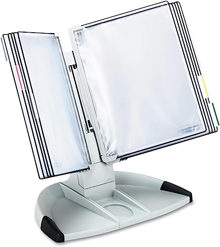 Tarifold Modular Home Office Desktop Reference System With Desk Organizer 10 Double-Sided Display Pockets Gray Letter-Size 20 Sheet Capacity (Td271) #TOP14