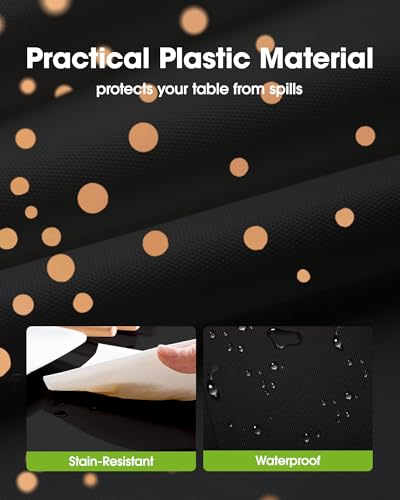 Image of Pureegg Plastic Table Cloth Disposable 10 Pack, 54 x 108 Inch Table Cloths, Graduation Decorations of 2026, Graduation Tablecloths, Rectangle, Plastic Cover, Leakproof & Sturdy, Black and Rose Gold