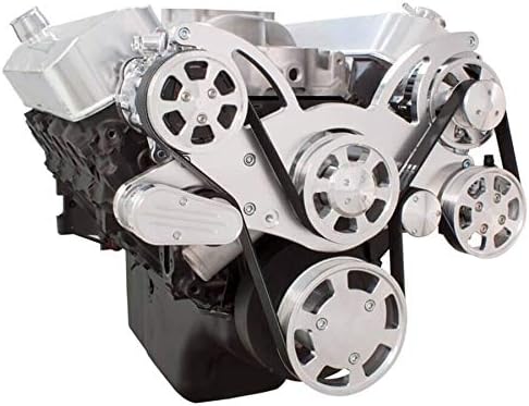 All Inclusive Serpentine System for Big Block Chevy 396 427 454 Engines with Maintenance Free Clear Coat Finish