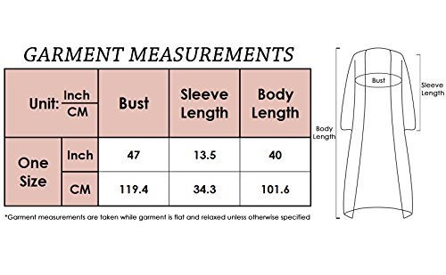 Anna-Kaci Womens Long Embroidered Lace Kimono Cardigan With Half Sleeves, Mauve, Onesize #TOP5