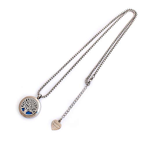 Difusor Pessoal Aço Inox Colar Aromaterapia Pingente Árvore da Vida