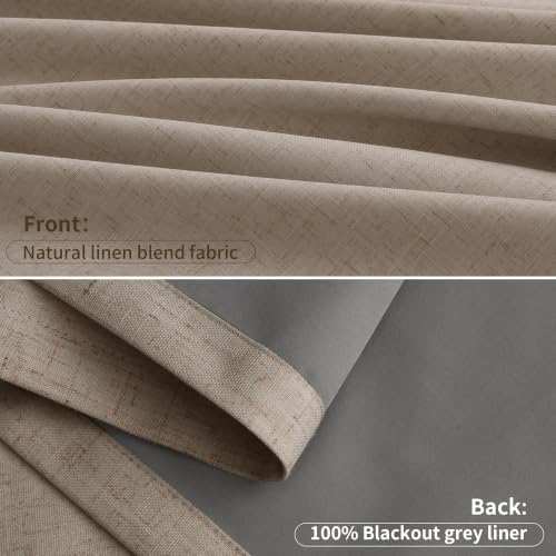 Joywell 100% Blackout Linen Pinch Pleated Curtains 96 Inch Long Sand Beige by Joywell - Used condition - Image 9