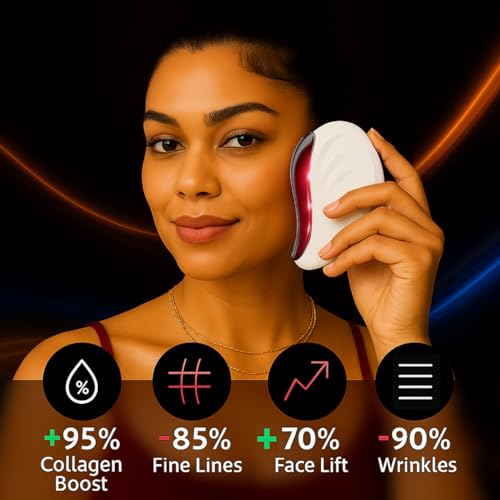 Image of EMS-THERMA-PRO-V2 Face Massager | Hot, Cold & EMS 3 Modes + Sonic Vibration | Red, Blue, Purple LED Light | Microcurrent Gua Sha for Instant Glow & Face Lift Device