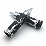 HONGK- Motorcycle Chrome Spike Comfort Rubber Flame 25mm 1' 1 inch Hand Grip Compatible with Kawasaki Drifer Nomad Classic 800 1500 1600 Vulcan 2000 [B01ETS4BSU]