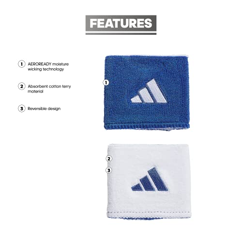 Image of Adidas Unisex Interval Reversible Wristband - Athletic Sweatband