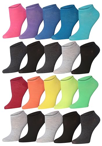 Image of Tipi Toe Women's 20 Pack Colorful Low Cut Socks - Lightweight, Breathable Design for All-Day Comfort Sizes 9-11 /10-13