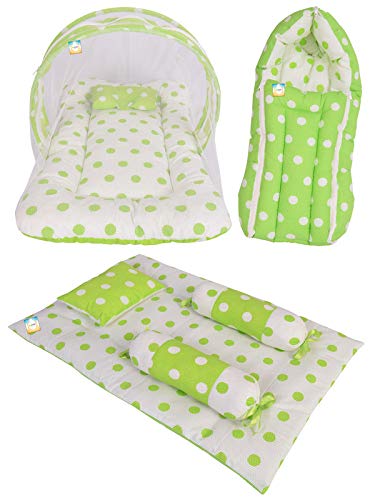 Bantoo Baby Bed New Born Baby Bedding Set | Baby Sleeping Bag | Carry Bag | Baby Beds | Mattress | Nest Bed | Mosquito Net | Essentials | Carrier Nest | Infants | Gift Combo (0-6 M) (3PCS Set)