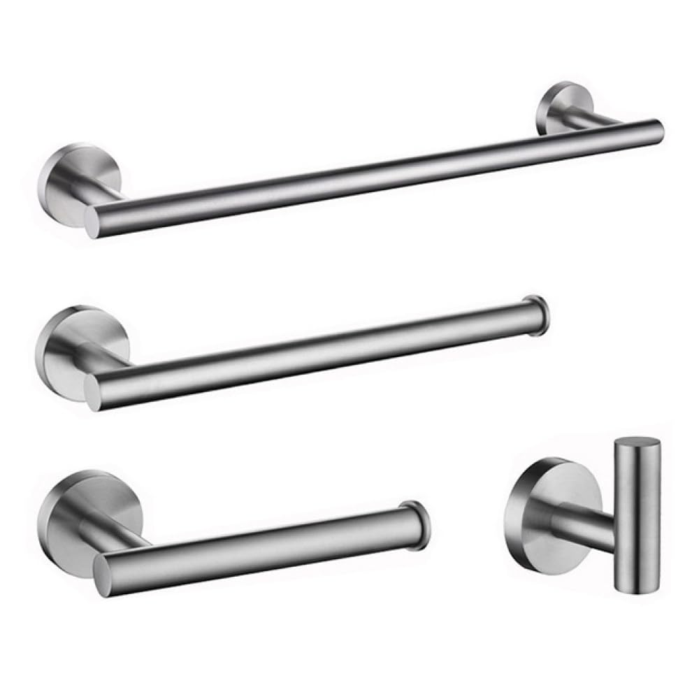 Mattschwarzes Badezimmer-Set, goldene Accessoires, komplettes Set, Badezimmer und Moderne Accessoires, Organizer, Waschraum-Dekorationsaccessoires, gebürstet, 4 Sets