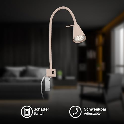 Lámpara pared BRILONER de 6 x 40,5 cm LED orientable con luz cálida beige 3