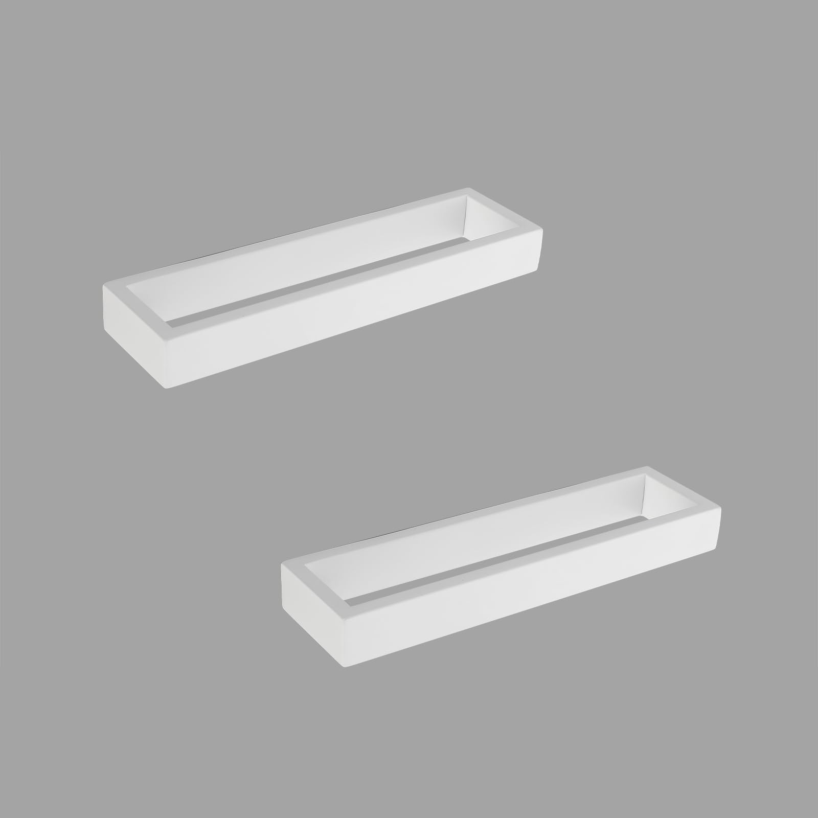 Porte-serviettes de bain mural en acier inoxydable blanc support serviette douche 2 pièces