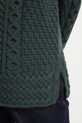 Image of Carraig Donn - Ladies - 100% Soft Merino Wool - Cable Knit Sweeter Vented Roll Neck Irish Jumper