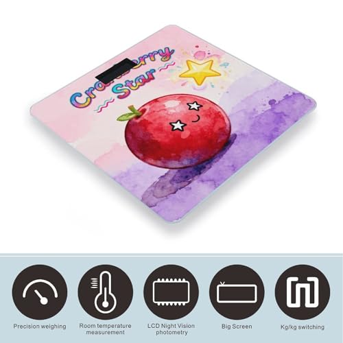 Báscula digital Cranberry Star para baño, pantalla LCD miniatura 3