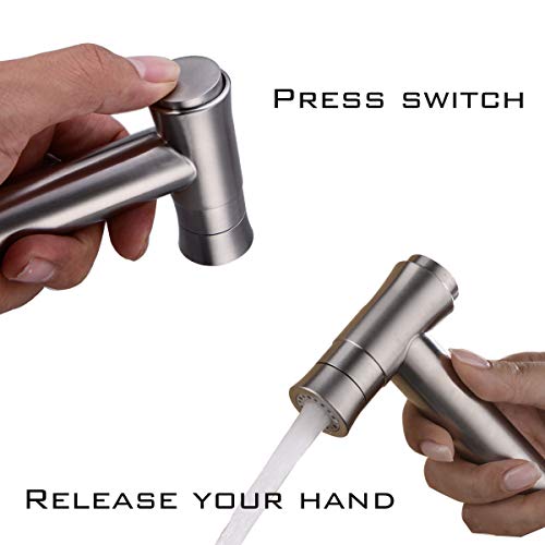 TRUSTMI Toilet Concealed Hot and Cold Bidet Spray Set,Brushed Nickel - Thumbnail 3