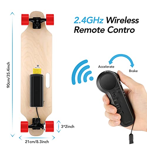 Aceshin Electric Skateboard With Remote, 350W Brushless Motor, 20 Mph Max Speed, 10 Miles Max Range, Electric Longboard For Adults Teens #TOP4