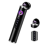 COMANYI ライター 充電式 小型電子ライター 防風 便利 ファッション 父の日ギフトや誕生日プレゼントに最適 (ブラック)