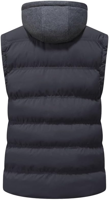 KVE Men's Warm Winter Hooded Vest Padded Puffer Vest - Image 7