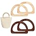MEIYAXINWIN 4 Pezzi Manico per Borsa in Legno, Maniglia di Ricambio per Borsa Forma di D, per Borse Fatte a Mano Fai-da-te (12 x 8,5 cm)