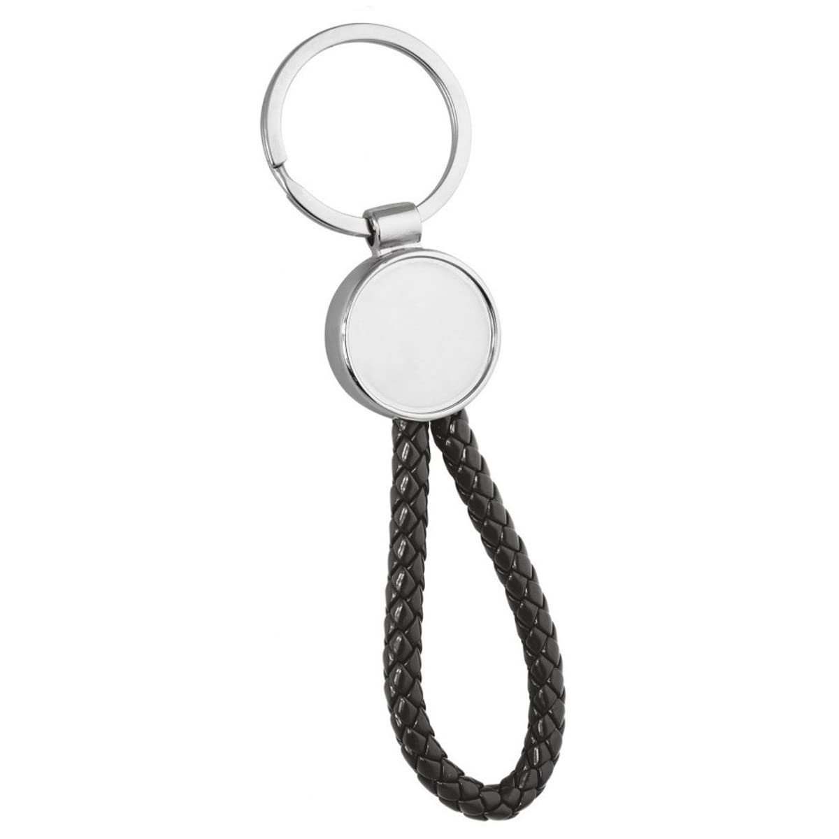 Schlüsselanhänger mit Leder schwarz 13,5x3,5x1 cm Premium Verarbeitung. Ideal für Auto, Motorrad, Fahrrad und Haus-Schlüssel - Mit Geschenk-Schachtel für Herren & Damen