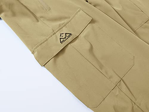 Basudam Men's Hiking Camping Travel Pants Adjustable Bottom Lightweight Cargo Outdoor Summer Khaki S #TOP3