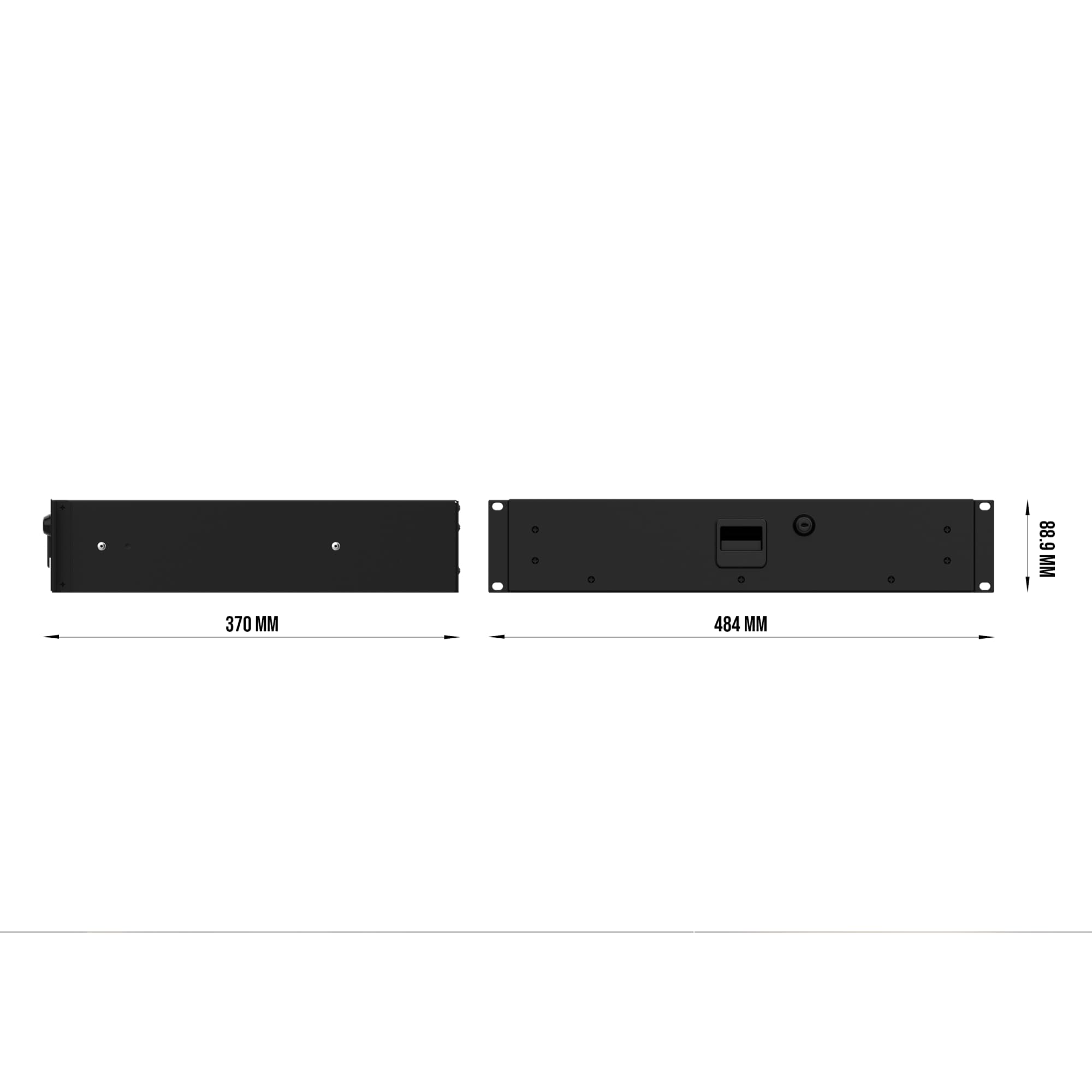 Audibax Pro Rack Drawer Ext 2U Cajon Extraible para Rack Fijo con Llave