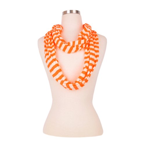 TrendsBlue Elegant Solid Color & Striped Infinity Loop Jersey Scarf -Diff Colors2
