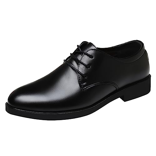 Mens Comfortable Balck Oxfords Shoes Leather Shoes Business Formal Oxfords Casual Dress Letaher Shoe Low Heel Matte Leather Derbby Lace up Work Office Business Shoe