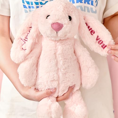 personalized baby gifts bugmkcs bunny stuffed animal for babies with embroidered child39s name handmade custom plush rabbit toy for girl boy customized cute baby gift for newborn kid children39s day