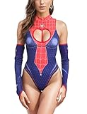 Lucky2Buy Superhero Costume Woman One-Piece Pretty Heart Cutout Cosplay Lingerie Leotard Bodysuit