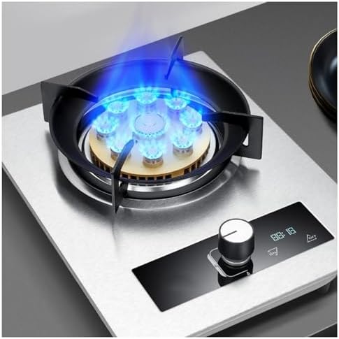 32cm Gas Stove, 1 Burner, 5.2KW High-Efficiency, Nine-Chamber Large Flame, 99-Minute Timer, Safety Flameout Protection for NG Use
