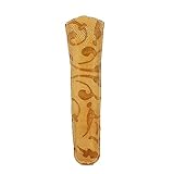 Funda de abanico'Arabesque' de piel color camel. Abaniquera