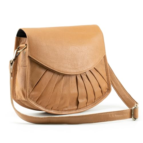 Handmade World NDM Soft Leather Womens Flapover Crossbody The Grace