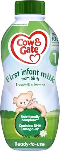 Cow & Gate 1 First Infant Baby Milk Ready to Use Liquid Formula, from Birth, 1L(Amazon)