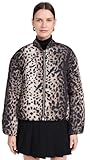 Apparis Women's Leni Leopard Padded Bomber Jacket, Leopard, S