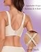 Quttlzze Scalloped Lift Bras for Women No Underwire Buttery Soft Push Up Wireless Bras V Neck Seamless Bralettes Beige,L