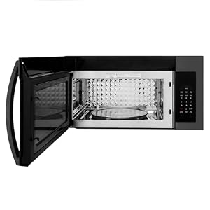 ZLINE Over the Range Convection Microwave Oven in Black Stainless Steel with Modern Handle and Sensor Cooking