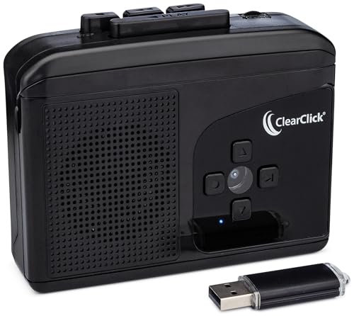 ClearClick Cassette Tape to USB 2.0 (Second Generation) - Convert Cassette Tapes to Digital MP3 Audio Files on USB Flash Drive - File Splitting Feature - Instant Setup - No Computer Required