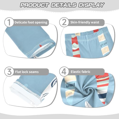 Bolaz Toddler Girls Leggings Printed Yoga Pants Leggings Surfboard Blue Background for Kids3