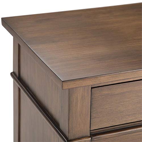 Simplihome Carlton 24 Inches Wide Night Stand, Bedside Table, Rustic Natural Aged Brown Solid Wood, Rectangle, With Storage, 2 Drawers And 1 Shelf, For The Bedroom, Contemporary Modern #TOP6