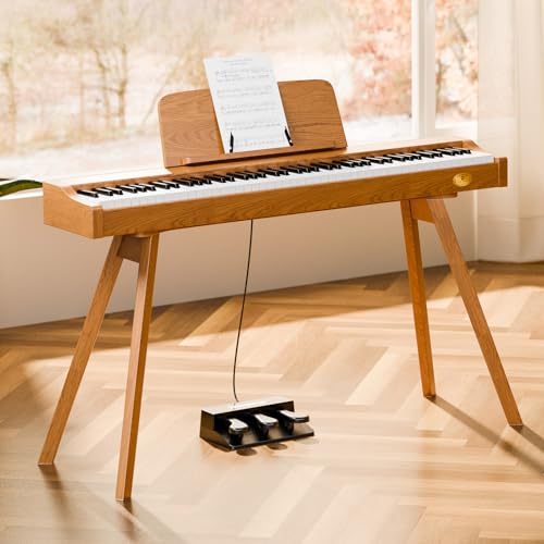 TERENCE Piano électronique professionnel 88 touches lesté avec mécanisme à marteau, piano...