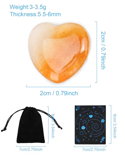 lulir 24 Stück Glücksbringer Herz Kristalle, Valentinstag Deko Hochzeit Edelsteine, Heilsteine Mutstein, Gastgeschenke Hochzeit, Glücksbringer Herzn für Meditation, Chakra, Reiki, Energieausgleich