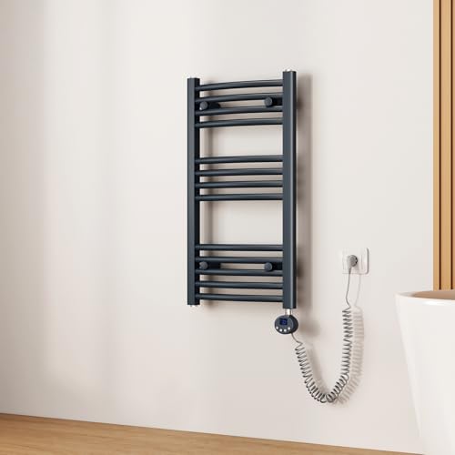 Emke Radiador Toallero Eléctrico Para Baño,75 X 40 Cm, Secatoallas Eléctrico Con Wifi Termostato, 250 Vatios Antracita ,Toallero Electrico Baño