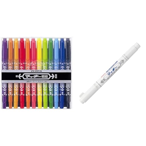 Amazon | 【セット買い】ゼブラ(ZEBRA) 油性ペン マッキー 極細 12色